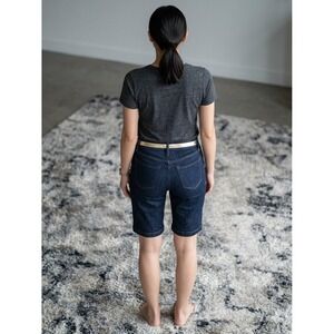 Riders by Lee Midrise Bermuda Shorts Dark Wash Denim Gold Belt 6M Versatile